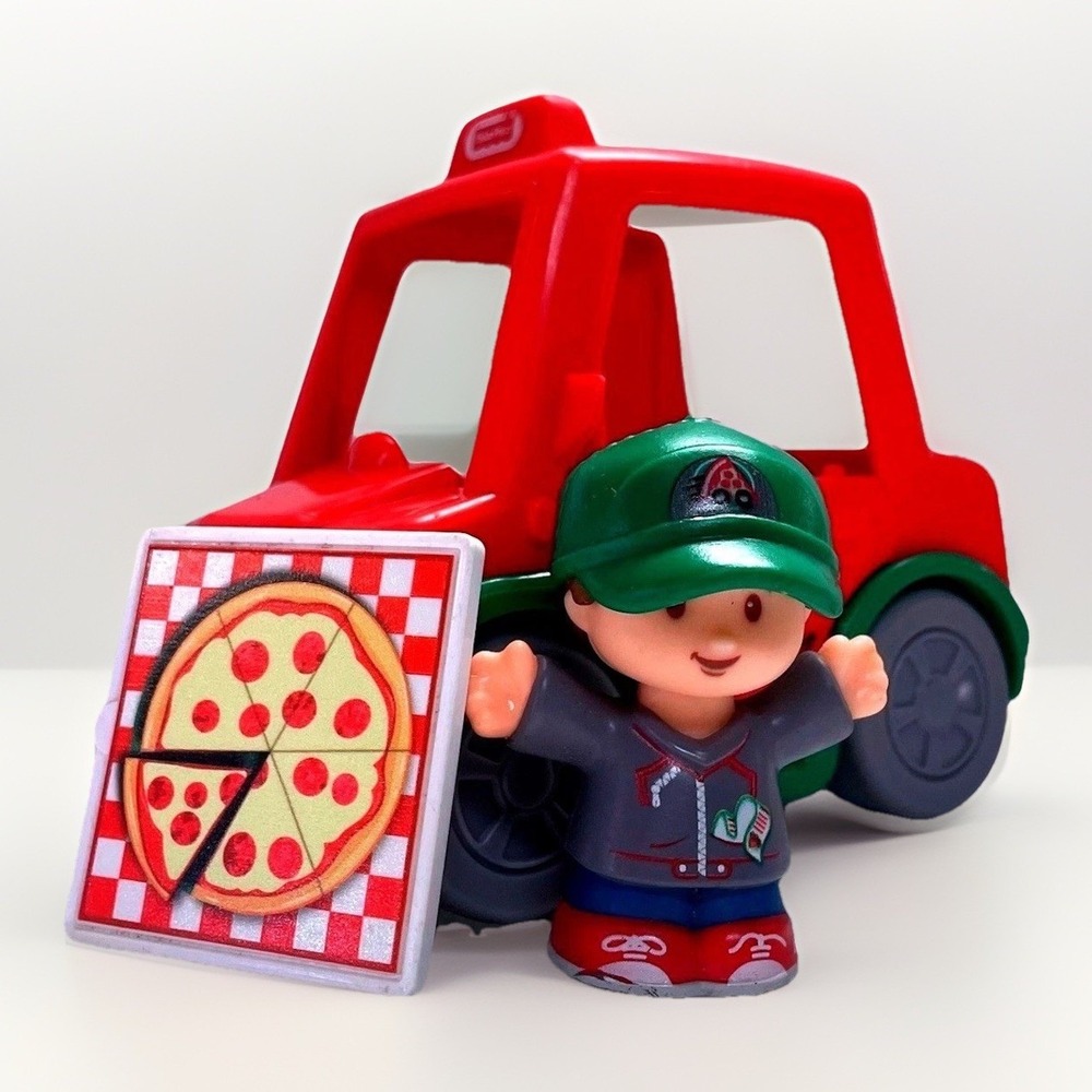 Fisher-Price Little People Pizza Red Delivery Car , Driver, Pizza GGJ38 2018